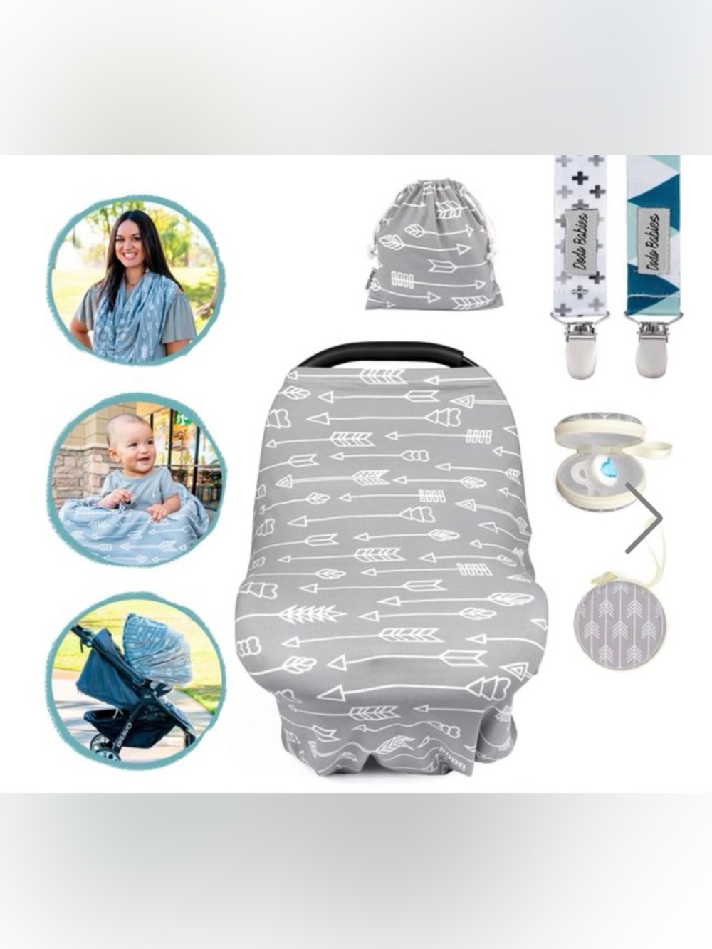 Dodo Babies Nursing Cover Set Breastfeeding and Car Seat Cover
